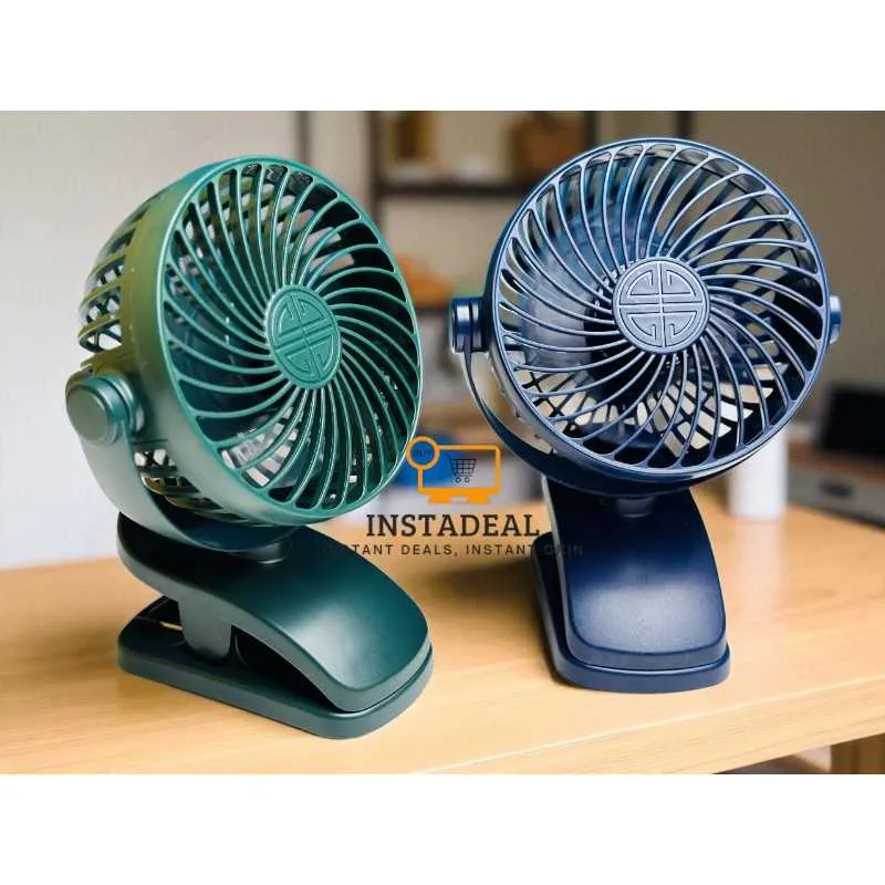 P8 USB Small Handheld Rechargeable Clip Fan – Green Color - Image 5