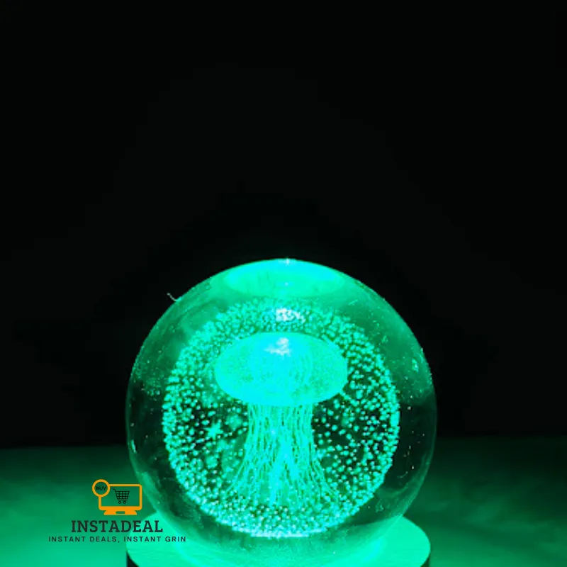3D Crystal Ball – Jellyfish (7 Color Base)