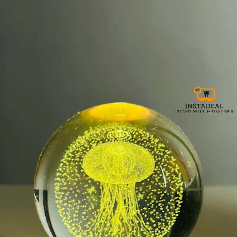 3D Crystal Ball – Jellyfish (7 Color Base) - Image 3