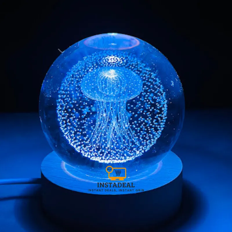 3D Crystal Ball – Jellyfish (7 Color Base) - Image 5