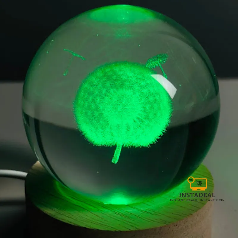 3D Crystal Ball – Dandelion (7 Color Base)