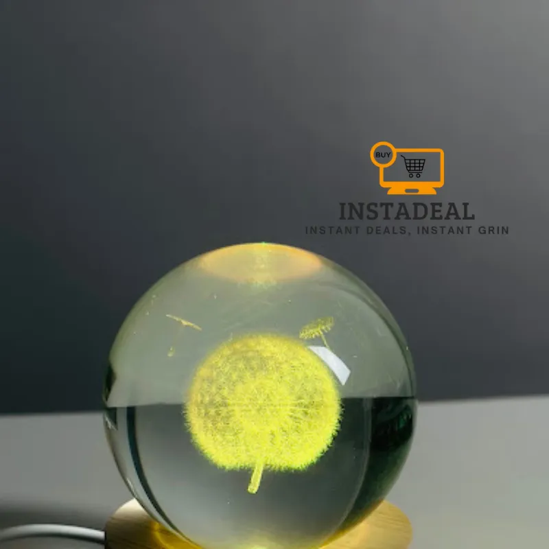 3D Crystal Ball – Dandelion (7 Color Base)