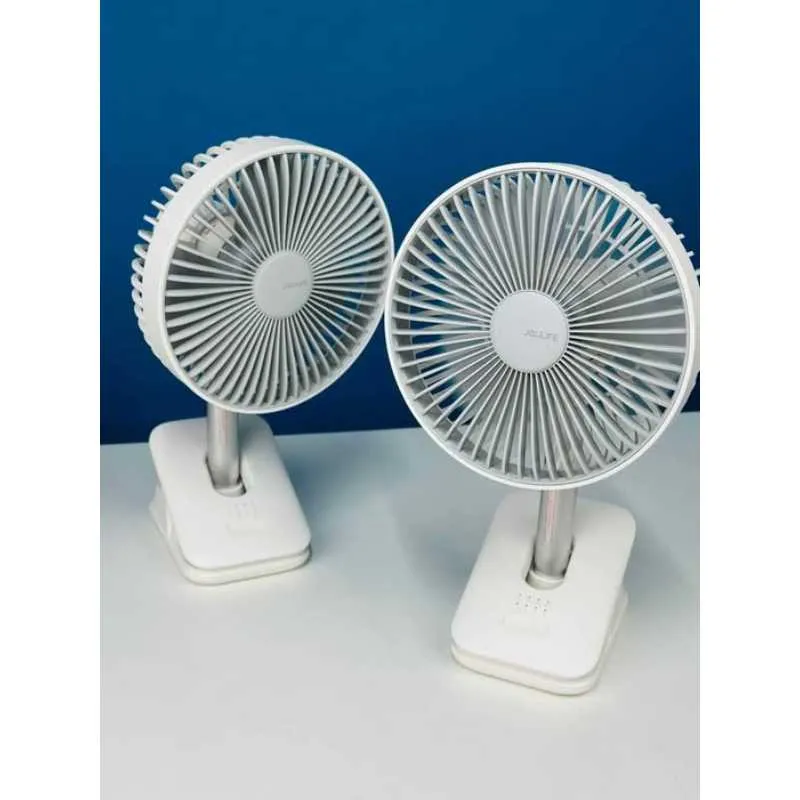 JISULIFE FA13R Rechargeable Clip Fan (8000mAh)- White Color - Image 4