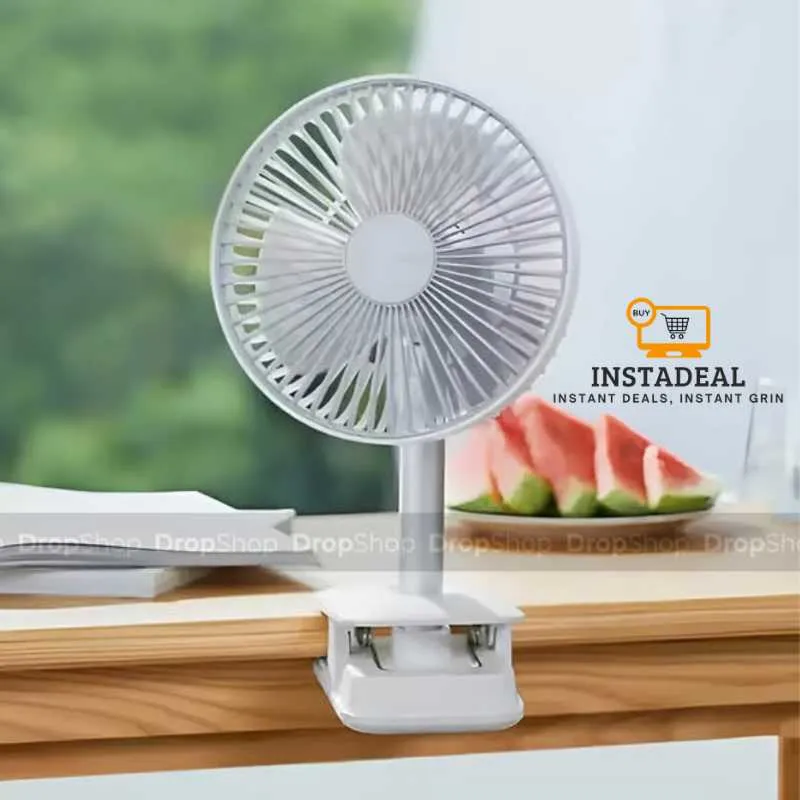 JISULIFE FA13R Rechargeable Clip Fan (8000mAh)- White Color - Image 6