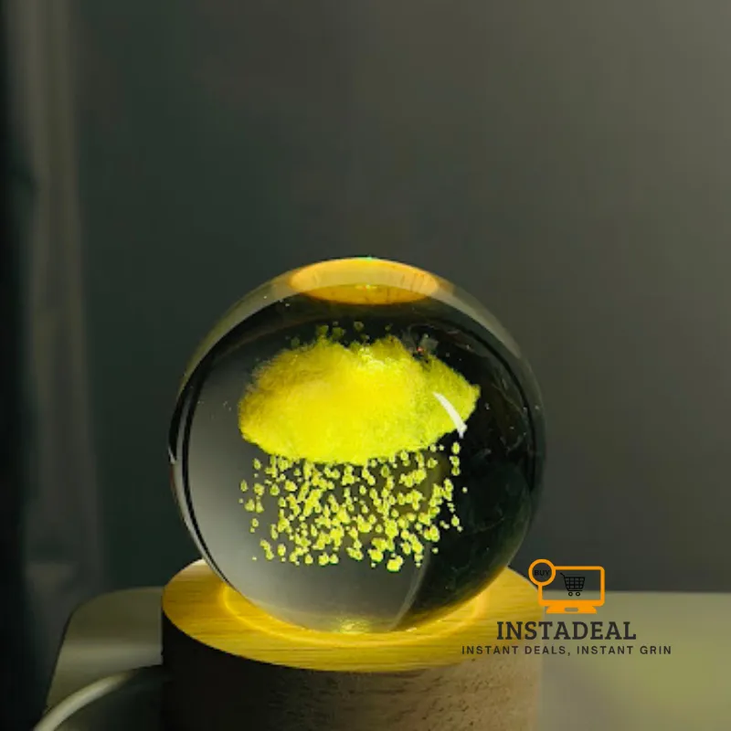 3D Crystal Ball – Rain Cloud (7 Color Base) - Image 3