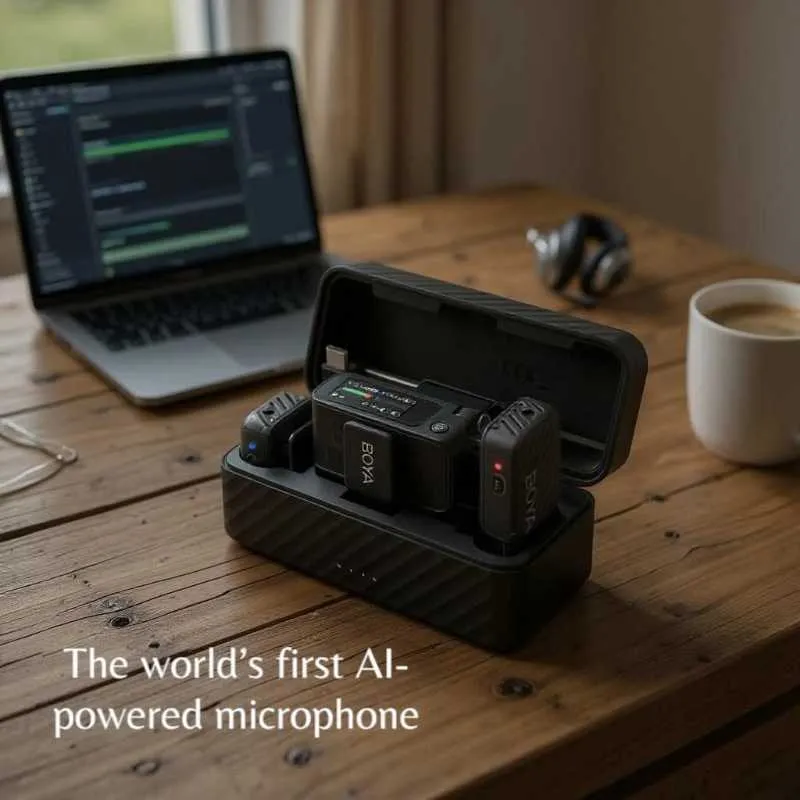 BOYALINK 3 AI-Powered Button Sized Wireless Microphone
