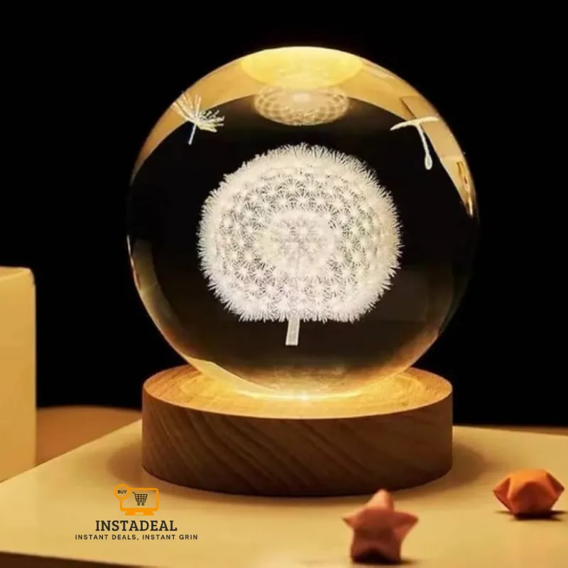 3D Crystal Ball – Dandelion (1 Color Base)
