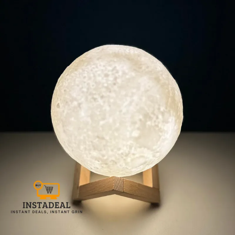Rechargeable 3D Moon Lamp With Remote 8cm