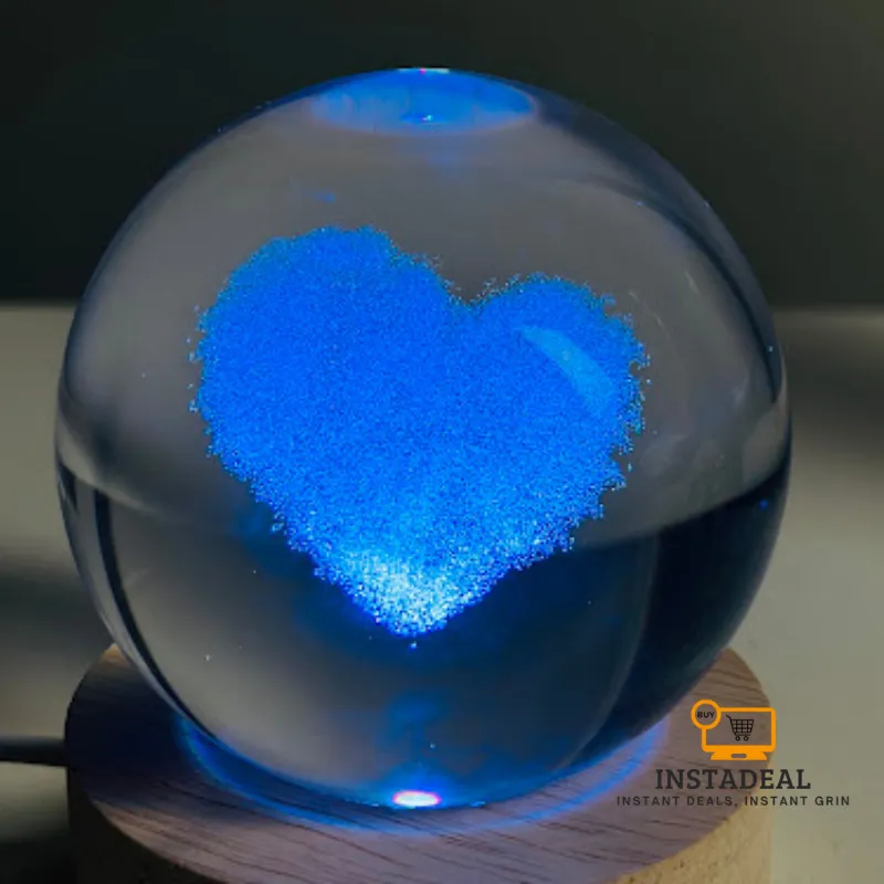 3D Crystal Ball – Cloud Love Shape (7 Color Base)