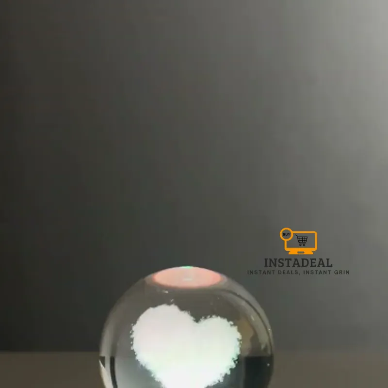 3D Crystal Ball – Cloud Love Shape (7 Color Base) - Image 3