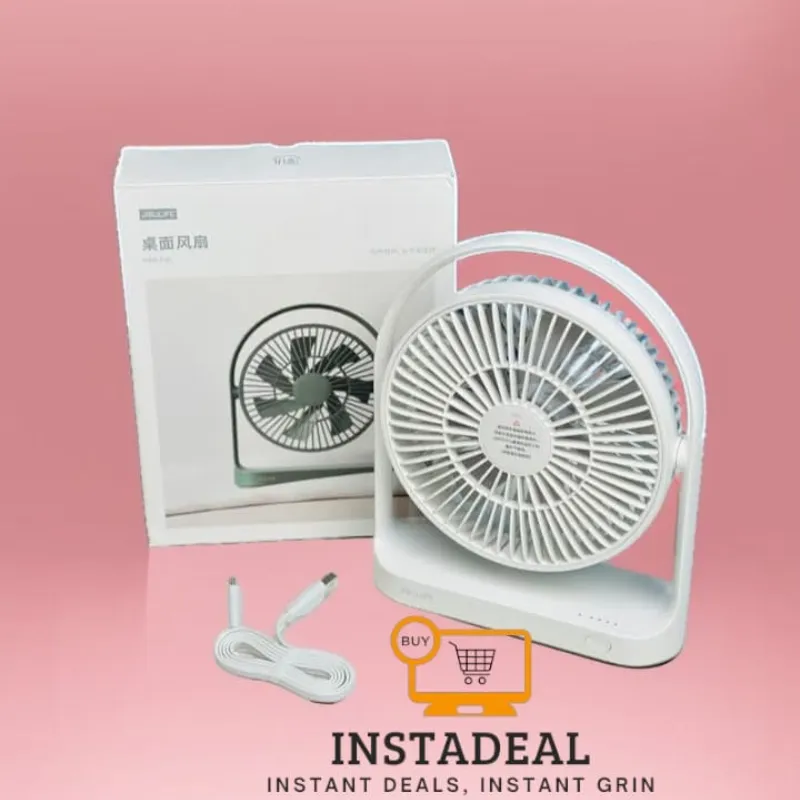 JISULIFE FA19A DC Fan, Run Directly With USB Power From Power Bank Or Solar (Without Battery)