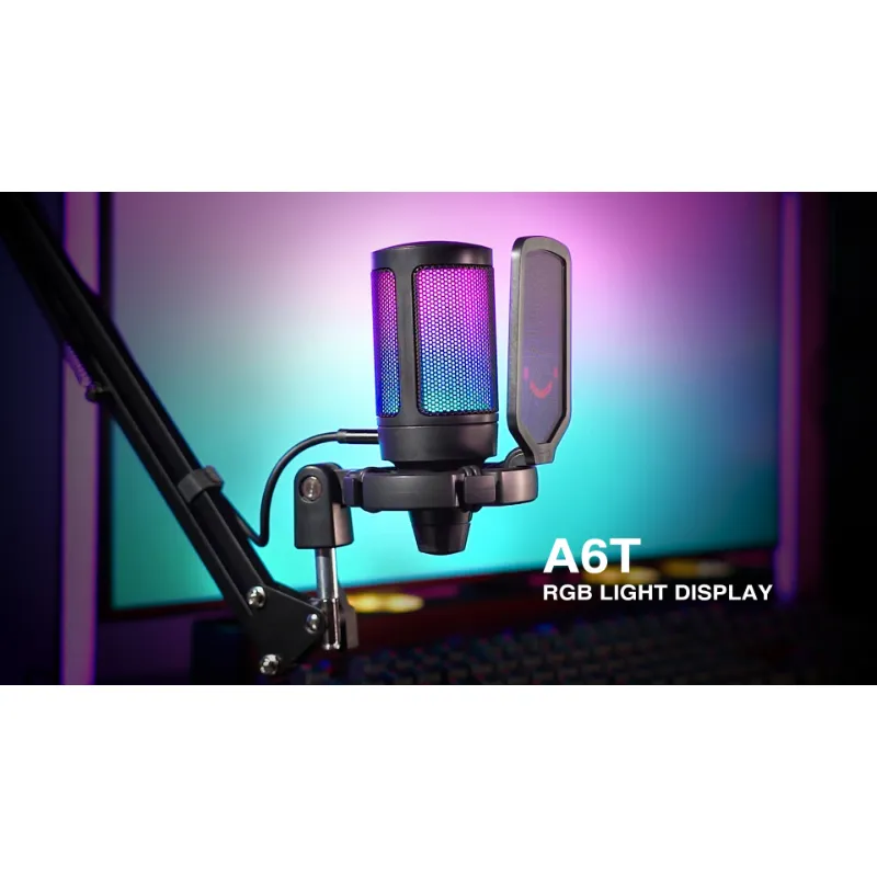 FIFINE AMPLIGAME A6T Gaming PC USB Microphone & Podcast Condenser Mic with Boom Arm Microphone - Image 4