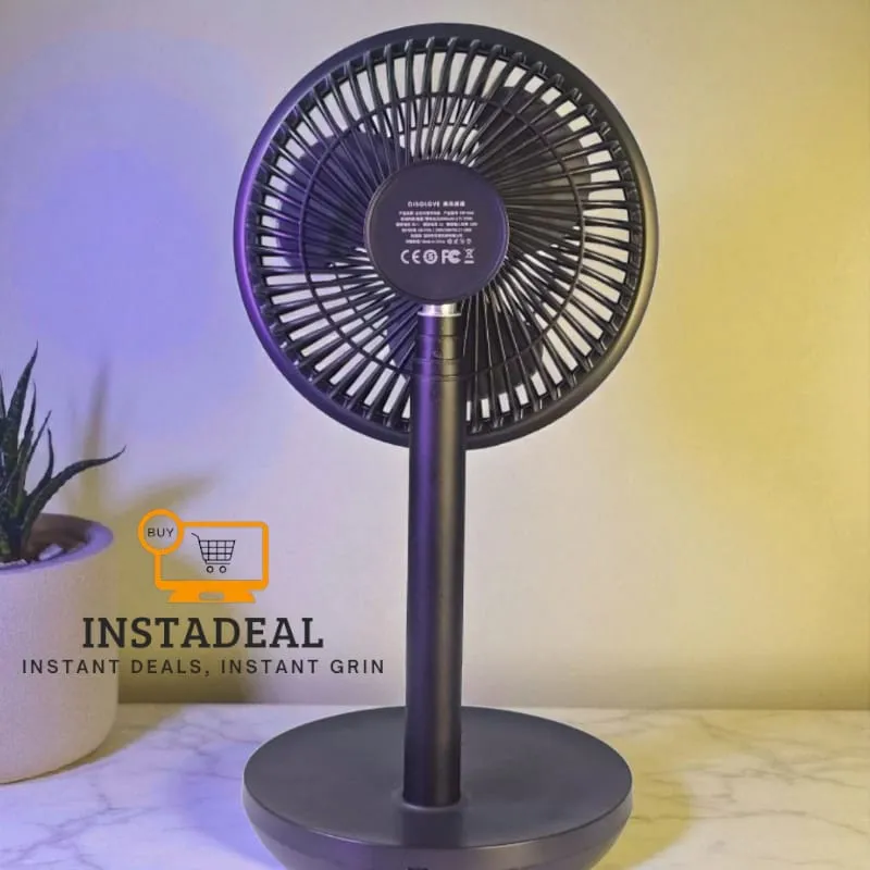 Xiaomi AISOLOVE F5 Pro Rechargeable Fan 4000mAh with Swing & Extendable- Black Color