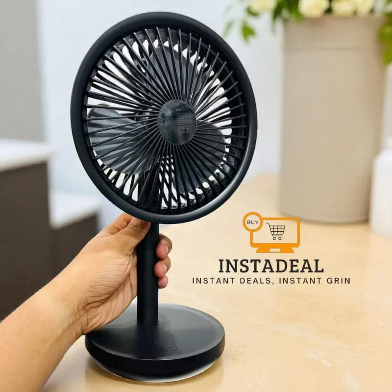 Xiaomi AISOLOVE F5 Pro Rechargeable Fan 4000mAh with Swing & Extendable- Black Color - Image 3