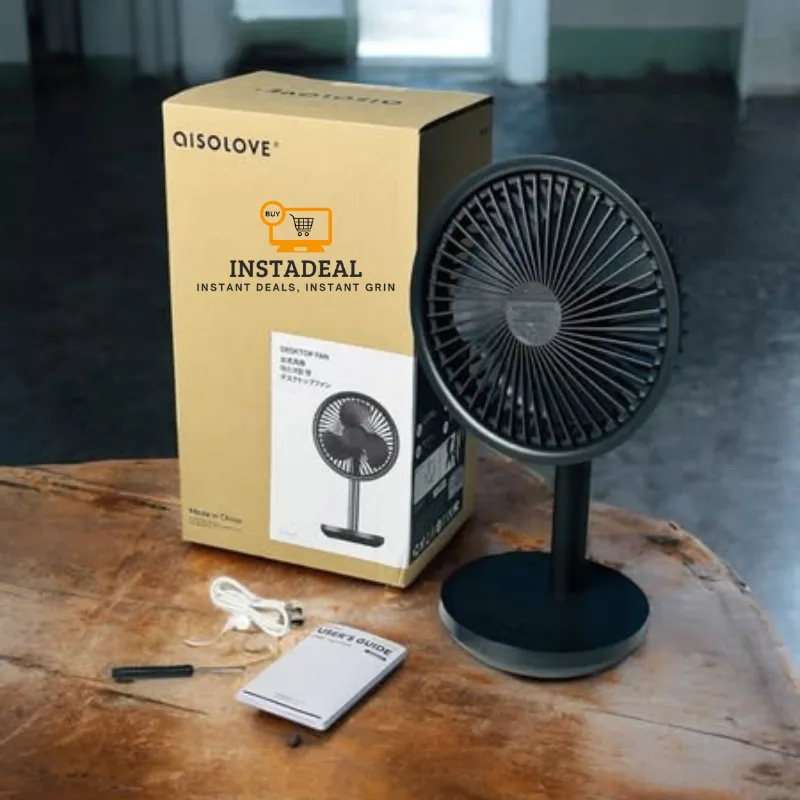 Xiaomi AISOLOVE F5 Pro Rechargeable Fan 4000mAh with Swing & Extendable- Black Color - Image 10