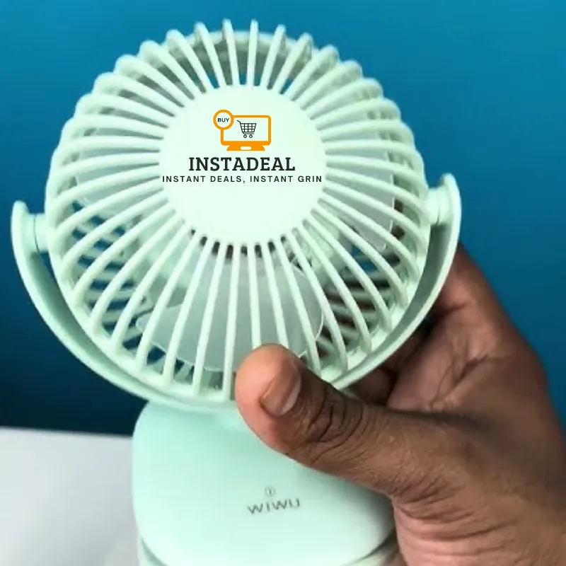 NEW!! mini Clip Fan 360 Degree Rotation Rechargeable Fan (WiWu FS03)- Light Green Color
