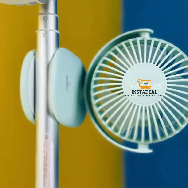 NEW!! mini Clip Fan 360 Degree Rotation Rechargeable Fan (WiWu FS03)- Light Green Color - Image 5