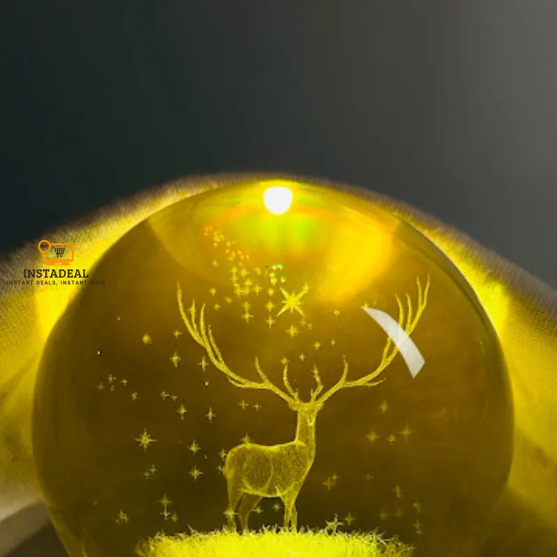 3D Crystal Ball – Deer (7 Color Base)