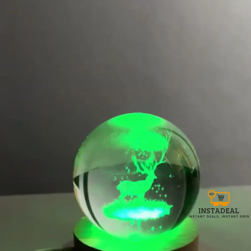 3D Crystal Ball – Deer (7 Color Base) - Image 7