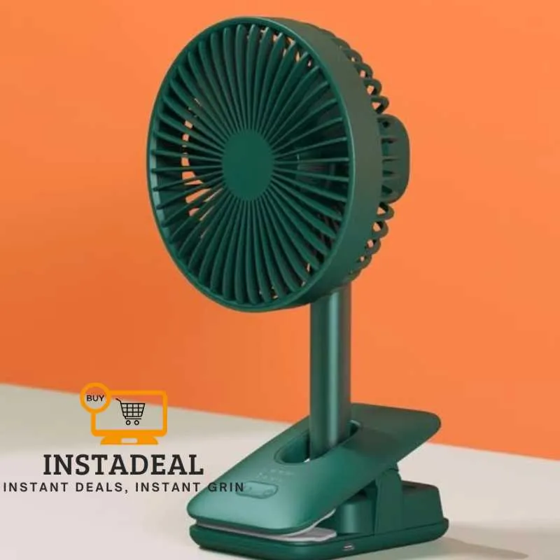 JISULIFE FA13R Rechargeable Clip Fan (8000mAh)- Green Color - Image 3