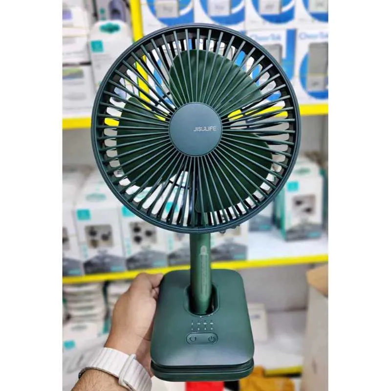 JISULIFE FA13R Rechargeable Clip Fan (8000mAh)- Green Color - Image 4