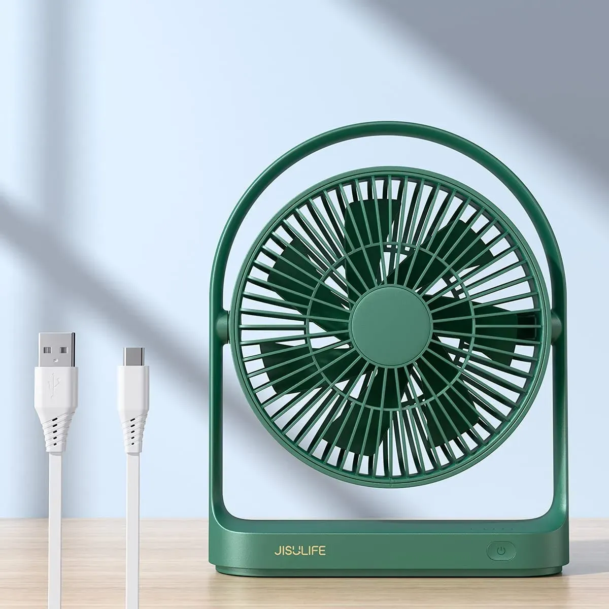JISULIFE FA19 4000mAH USB Portable Rechargeable Fan – Green