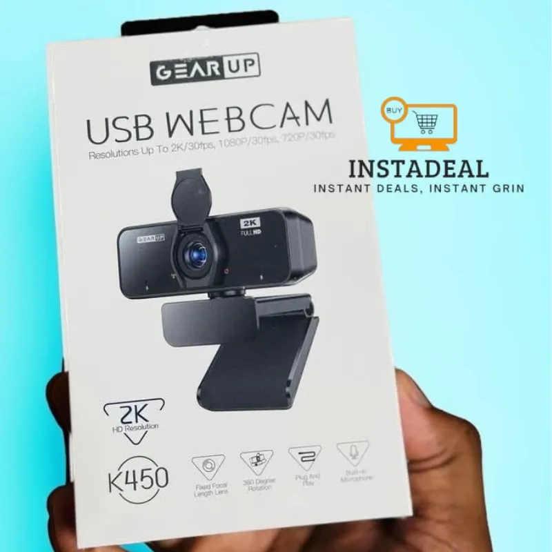 GearUP K450 Webcam- 2K 4.0MP HD USB Webcam with Privacy Cover Plug & Play USB Webcam with Built-in Mic - Image 6