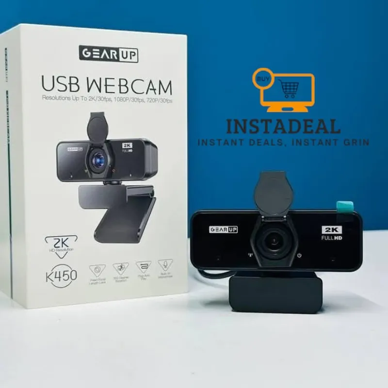 GearUP K450 Webcam- 2K 4.0MP HD USB Webcam with Privacy Cover Plug & Play USB Webcam with Built-in Mic - Image 9