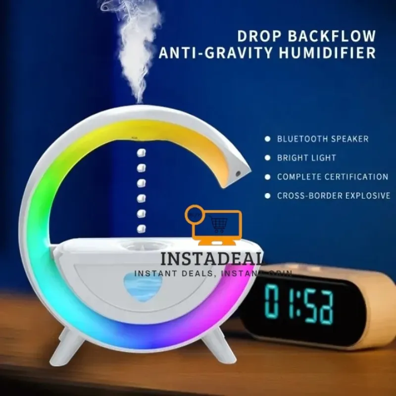 Anti-Gravity Water Drop Humidifier & Bluetooth Speaker with LED Atmosphere Light