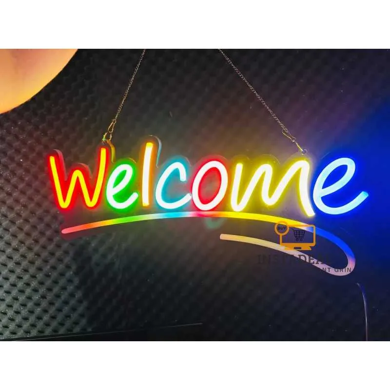 GearUP WELCOME Neon Sign For Greetings at Shop, Restaurant , Pharmacy, Cafe