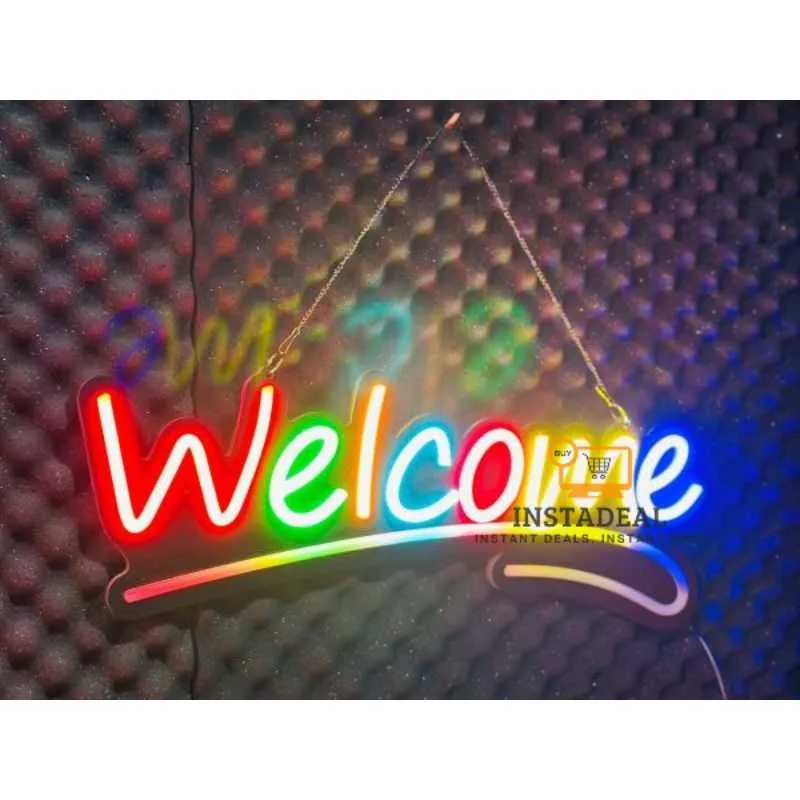 GearUP WELCOME Neon Sign For Greetings at Shop, Restaurant , Pharmacy, Cafe