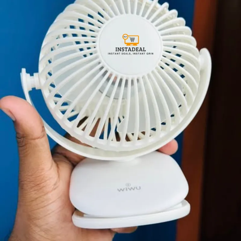 NEW!! mini Clip Fan 360 Degree Rotation Rechargeable Fan (WiWu FS03)- White Color - Image 5