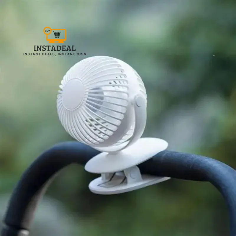 NEW!! mini Clip Fan 360 Degree Rotation Rechargeable Fan (WiWu FS03)- White Color - Image 6