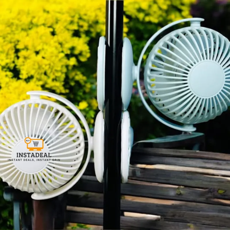 NEW!! mini Clip Fan 360 Degree Rotation Rechargeable Fan (WiWu FS03)- White Color - Image 8