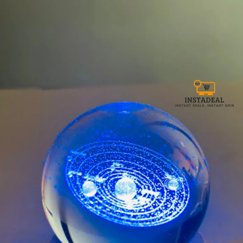 3D Crystal Ball-Solar System With Stars (7 Color Base) - Image 3