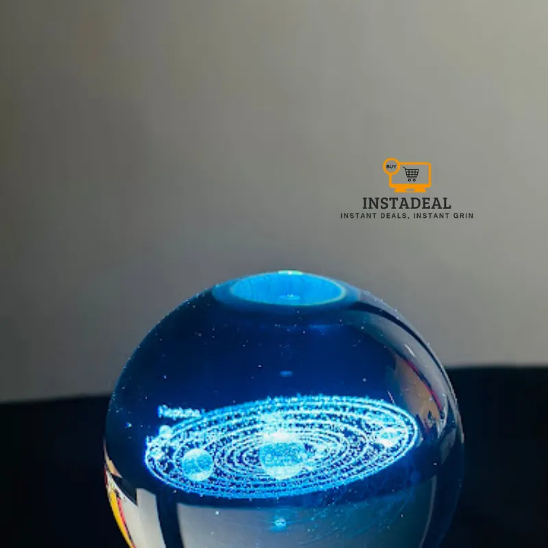 3D Crystal Ball-Solar System With Stars (7 Color Base) - Image 6
