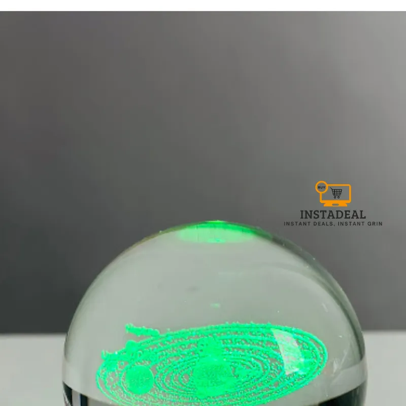 3D Crystal Ball-Solar System With Stars (7 Color Base) - Image 7