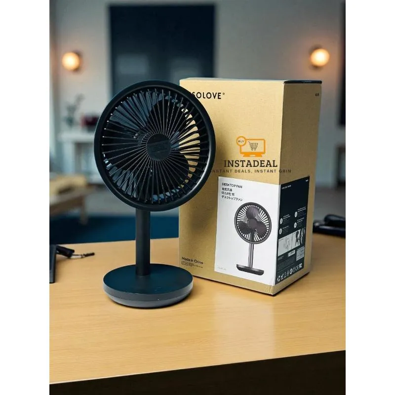 Xiaomi AISOLOVE F5 4000mAh Rechargeable Desk Fan – Black Color