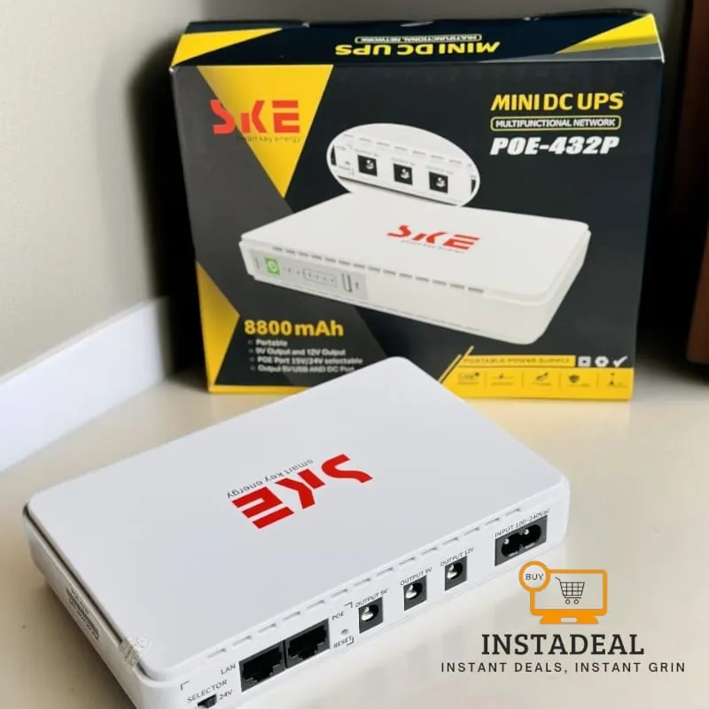 SKE POE 432P Mini DC UPS 25Watt 5v 9v 12v & PoE support 15/24v – 10400MAH - Image 4