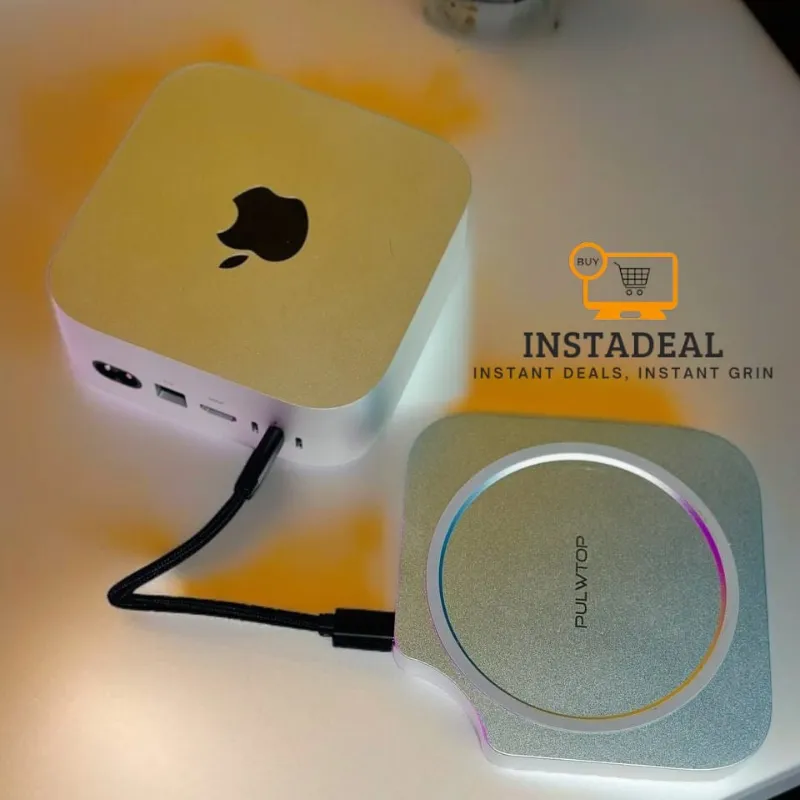 PULWTOP Mac mini M4 M4 Pro Hub Stand Dock with External Storage Upgrade M2 SSD Enclosure SSD NOT Included