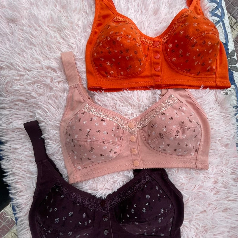 Front Button Cotton Bra