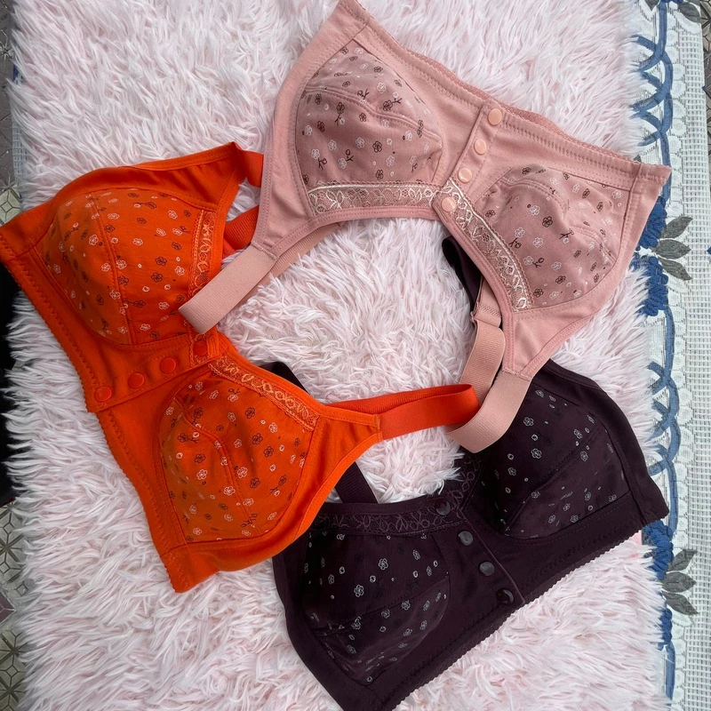 Front Button Cotton Bra