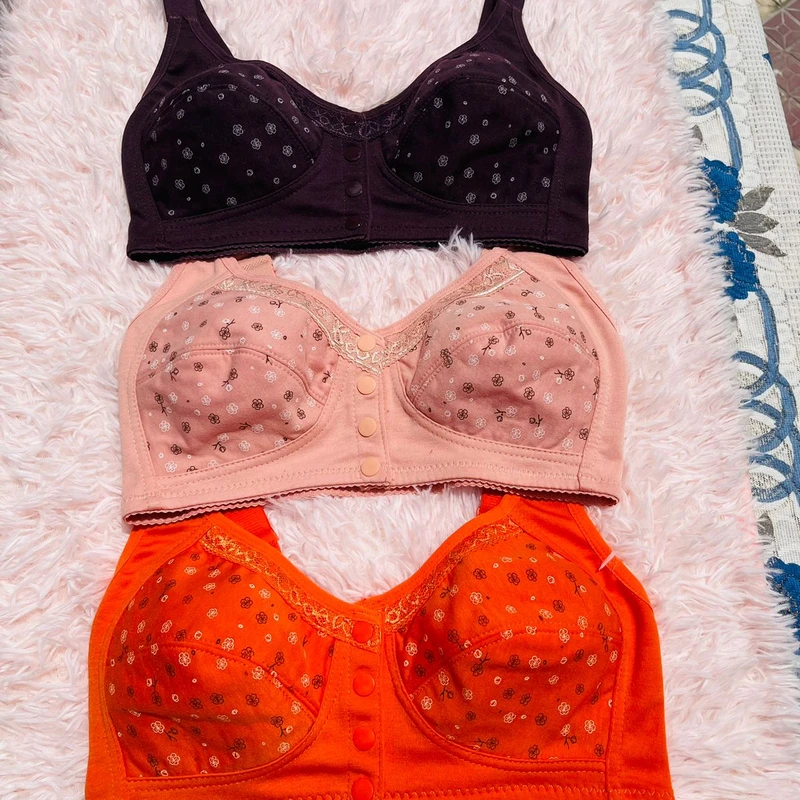 Front Button Cotton Bra - Image 3