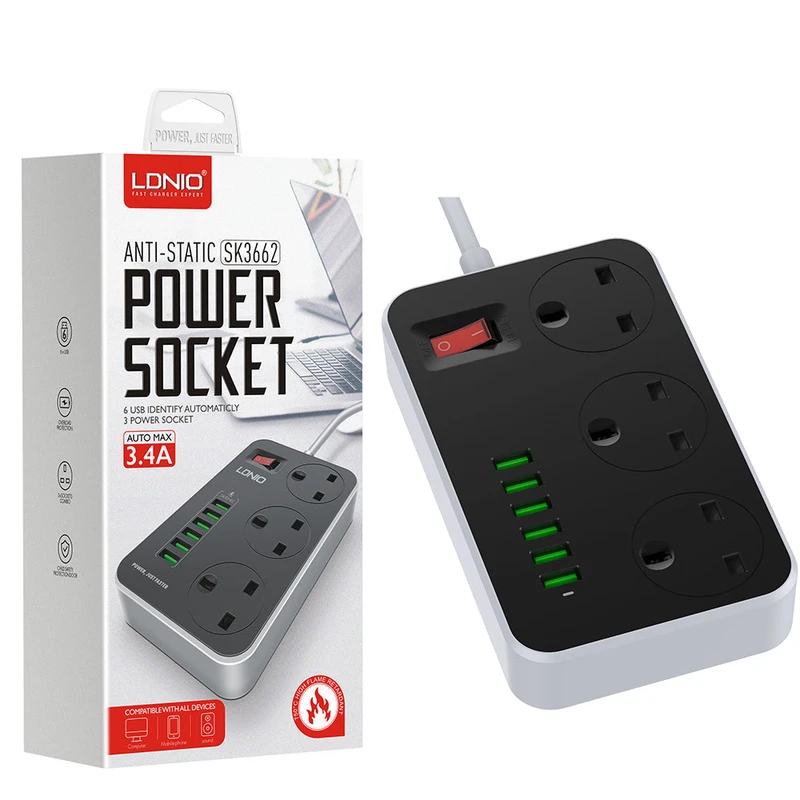 LDNIO SK3662 2500W Power Strip