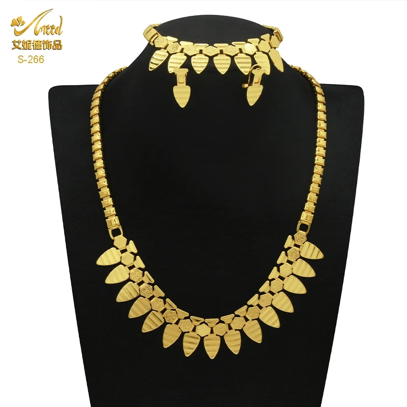 Dubai 24K Gold Plated 4Pcs Necklace Set-309