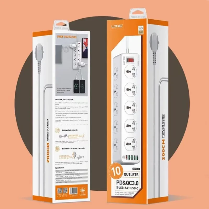 LDNIO SC10610 2500W Power Strip