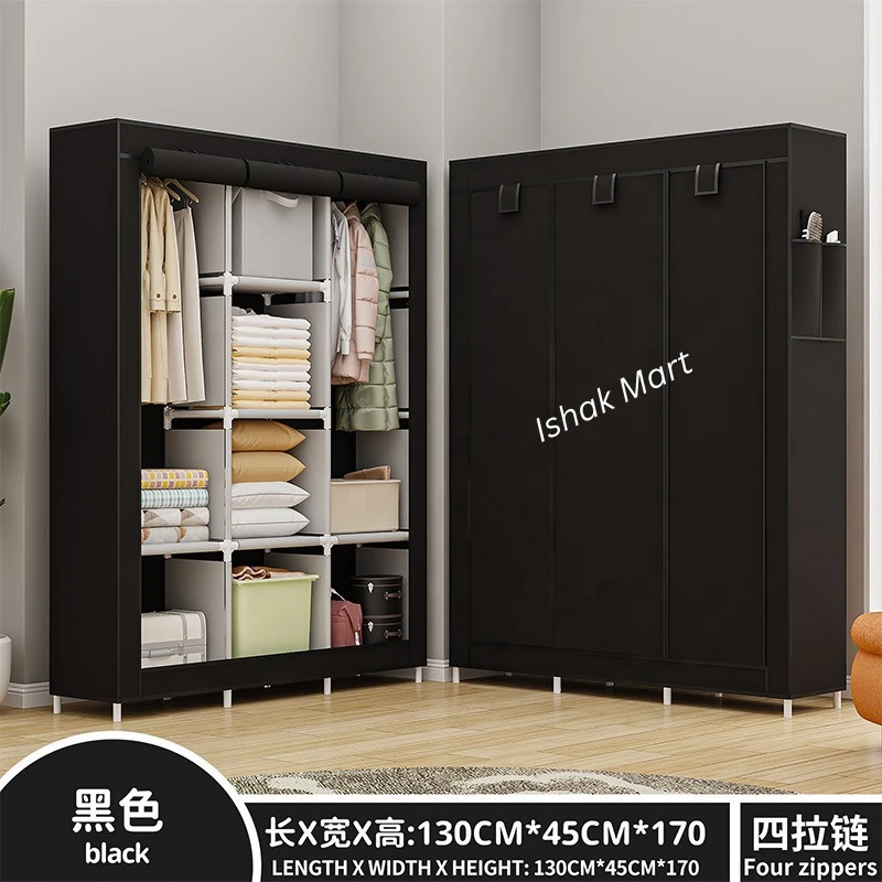 Cloth & storage wardrobe for Home And office (Black) - Image 2