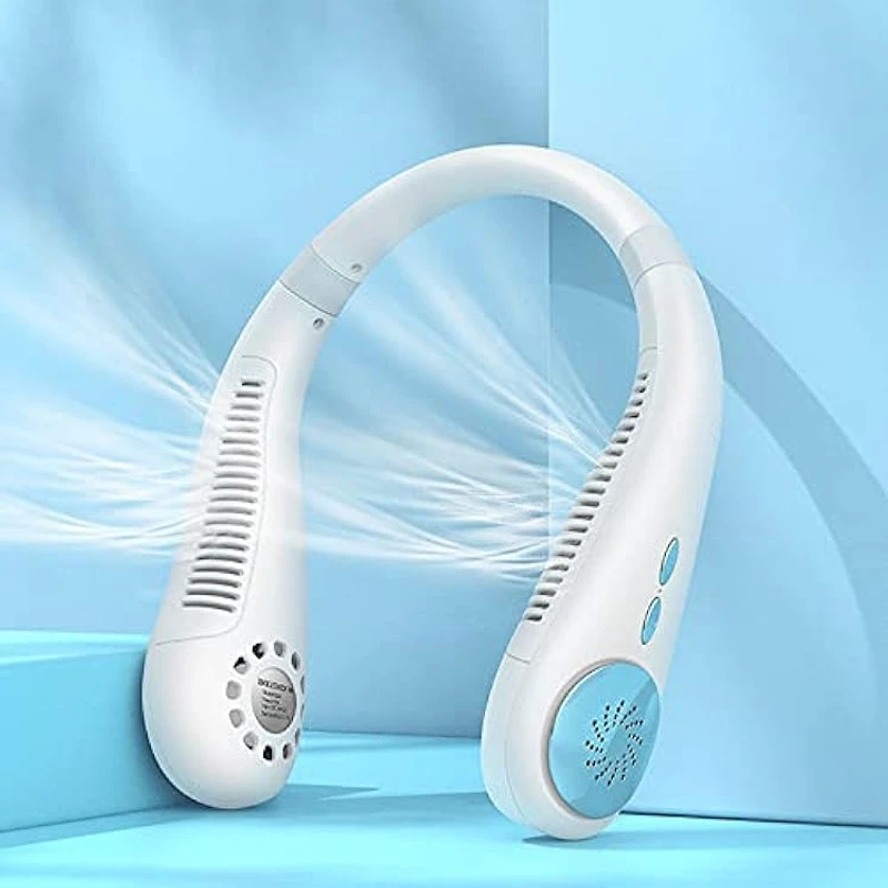 USB Rechargeable Portable Mini Bladeless Neck Fan Neck Cooler-ডেলিভারী চার্জ ফ্রী