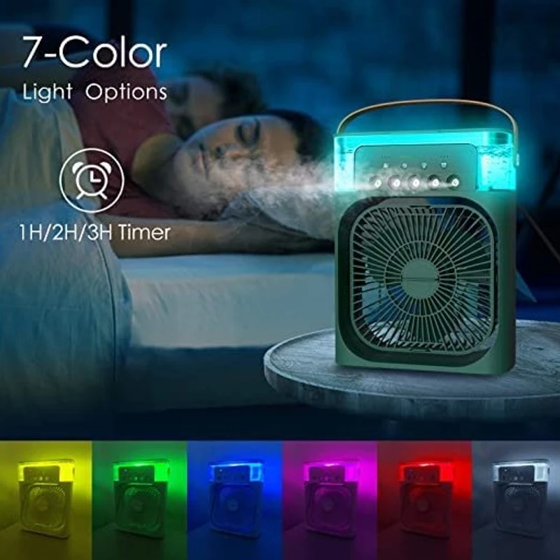 3 in 1 USB Portable Non RechargeableAir Cooling Fan with Humidifier Purifier Mist and LED Light (P-267)  ডেলিভারী চার্জ ফ্রী