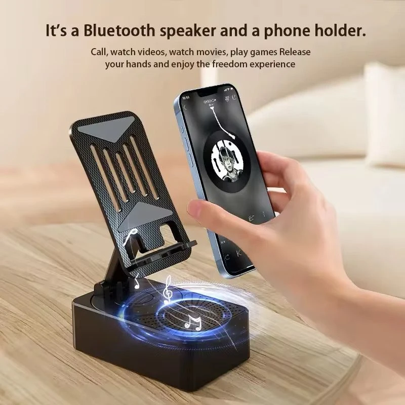 3 In 1 Mobile Phone Bracket Bluetooth Speaker Power Bank Rotating Foldable Lazy Desktop Holder Stand For Cell Phone Tablets IPad (P-1396)   ডেলিভারী-চার্জ-ফ্রী